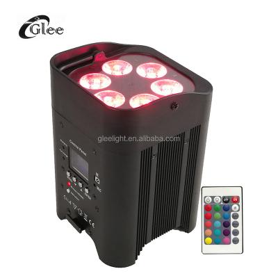 China Event Project 6*18W 6in1 Silent Battery Operated Hex LED DMX512 Wifly Wireless Remote Control Uplight for sale