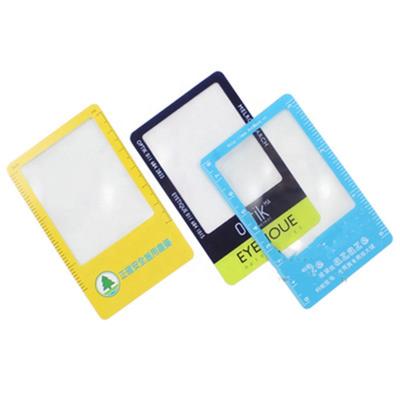 China Portable Customized Magnifying Illustration Design Credit Card Size PVC Card Magnifier Business Card Promotional Gift for sale