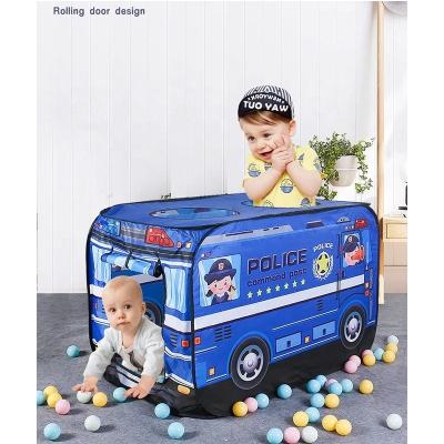 China Sports Toy Foldable Quick Setup Pop Up Play Tent for Toddlers Kids School Bus Police Car Playhouse Home for Interactive Fun for sale