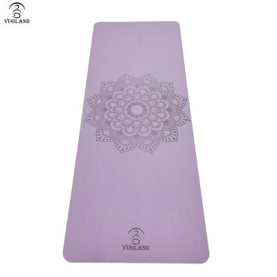 China PU Yoga Mat Double Layer Non-Slip Purple PU Mat For Yoga Non Slip Eco-Friendly Natural Rubber for sale