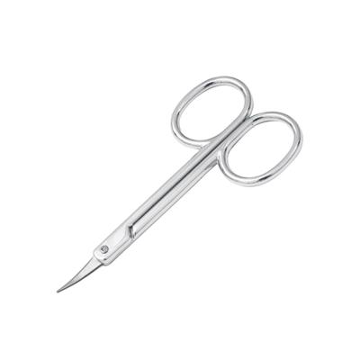 China Cheap Popular Manicure Cuticle Eyebrow Beauty Scissors With Color Painted Aluminum Handle Curved Blade for sale