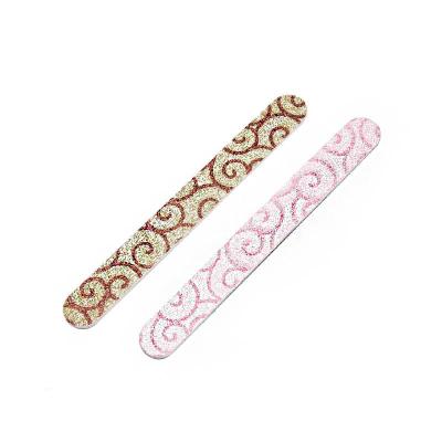 China Professional EVA+corundum nail file surface printed PU patterns for manicure and pedicure emery board nail file for sale