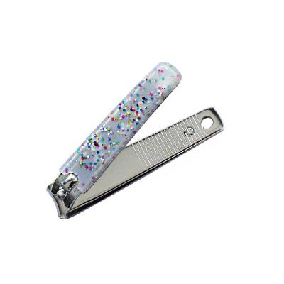 China Carbon Steel Manicure Pedicure Nail Clippers Smooth Cut Toenail Cutter With Glitter Silica for sale