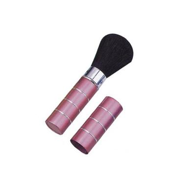 China Small Size Smudge Brush Handle Colorful Aluminum Retractable Round Cover Kabuki Brush Cosmetic Makeup Brush for sale