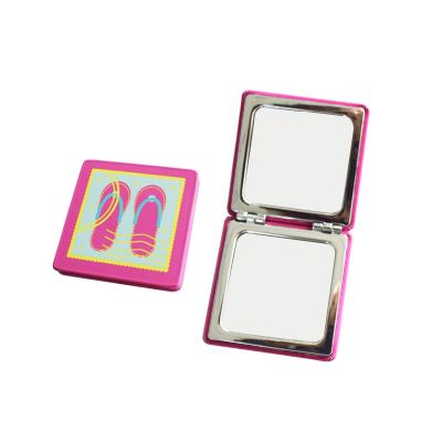 China Pocket Aluminum Cosmetic Mirror Square Pocket Personalized Customizable Model for sale