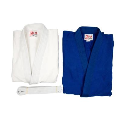 China Comfortable 100% Cotton Brasil Judo Gi Uniforms White Blue Cotton Brazil Judo Gi Uniforms Bjj Kung Fu Kung Fu Training Clothing Sets Men Woman Child With Blet for sale