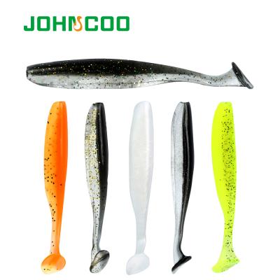 China JOHNCOO 6pcs 90mm Shad Silicone Lure T-tail Fishing Lure Soft Easy Menhaden Swimbait Wobblers Bass Pike Lure SL00264 for sale