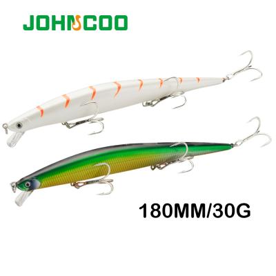 China JOHNCOO 180mm 30g Suspend Long Minnow Casting Lures With Gravity Weight Moving System HL00460 for sale