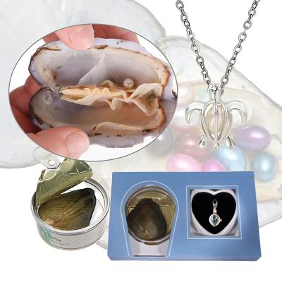 China Wholesale Freshwater Pearl Wish Oyster Pearl Necklace Set Boxed Oyster With Outstanding Necklace And Kit Set for sale