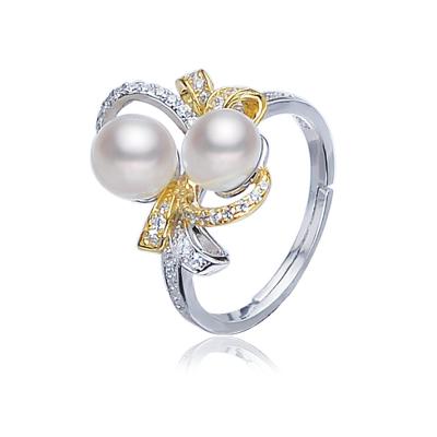 China 925 TRENDY Silver Rings With Pearl Ring Silver Pearl Ring Freshwater Jewelry for sale