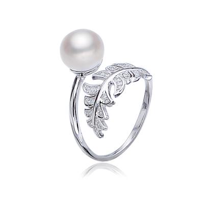 China TRENDY Classic 925 Silver Freshwater Pearl Ring Custom Design Ring For Ladies for sale