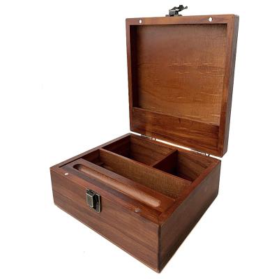 China New Good Price Attractive Price Walnut Brown Modern Luxury Wooden Cigar Storage Box for sale