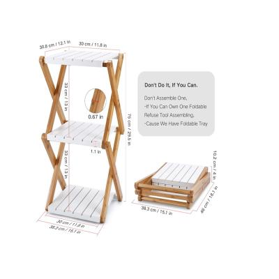 China Modern Professional Manufacturer Bamboo And Wood Layered Convenient Storage Shelf for sale