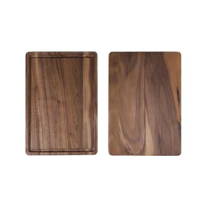 China Black Walnut Kitchen Chopper Fruit Cutting Board Sustainable Solid Wood Style Steak Western Bread Board for sale