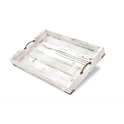 China Wholesale High Quality Creative Design Solid Pine for Home or Storage for Old White Serving Trays for sale