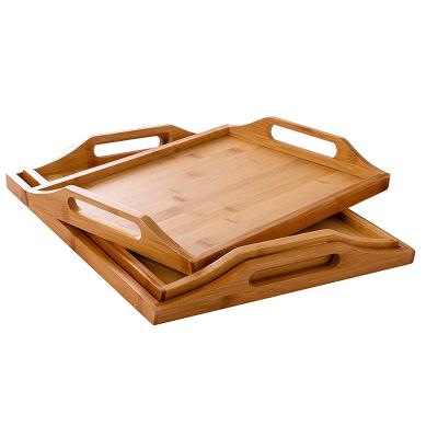 China Home or storage made in China top quality nesting tray made of natural bamboo serving tray for sale