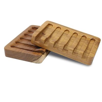 China Modern Made in China Top Quality Teak Wooden Soap Holder Square Soap Dish for sale