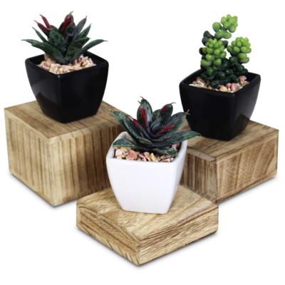 China Home or Storage Guaranteed 3 Piece Wood Square Display Base Suitable Quality Prices Modern Style for sale