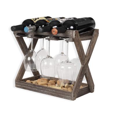 China Sustainable Top Selling Guaranteed Quality Wine Rack Solid Wood Wine Goblet Storage Rack for sale