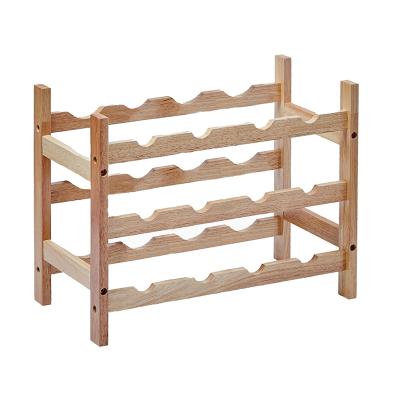 China Viable Wholesale High Quality Store 12 Bottles Solid Wood Wine Box 3 Layer Wine Rack for sale