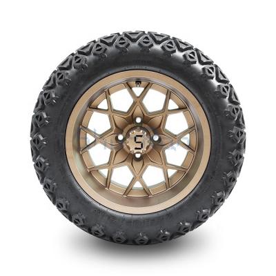 China Natural Rubber 14 Inch Golf Cart Bronze Alloy Wheels And Tires for sale