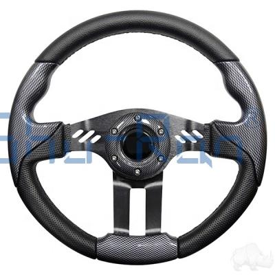 China Universal Black 13 Inch Iron Golf Cart Steering Wheel Golf Cart Accessory Steering Fit YMH Club Car EZGO for sale