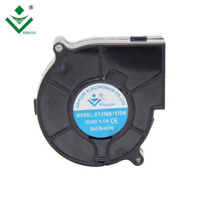 China CE Ventilation 75x75mm 12 Volt DC Micro Blower Fan 5V DC 7530 Blower Fan DC 24V 3 Pin Wire FG for sale