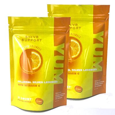 China Food Grade Glossy Stand Up Zipper Plastic Bag For Vitamin Packaging Bag for sale