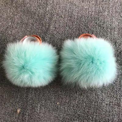 China Flexible Anti-odor Fur Slippers Soft Unique Fox Household Slips Kids Fashion Fur Slide Customized Slippers For Kids And Babies for sale