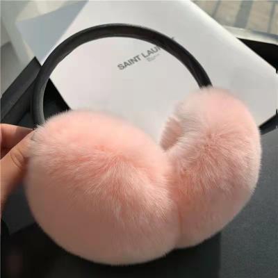 China Fashion\Winter Warm Real Women Rex Rabbit Fur Ear Muffle Girl Luxury Wholesale Comfortable\Durable Fashion Soft Earflap Ear Cover for sale