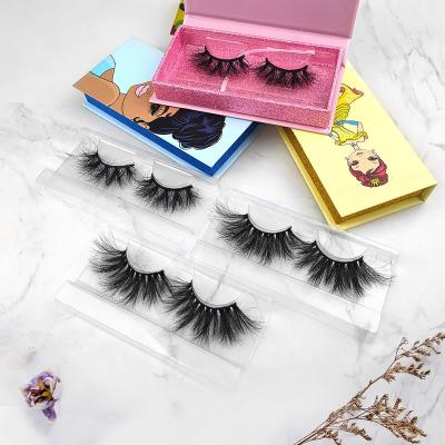 China 25-30 Times Free sample 25mm super fluffy real mink eyelashes with custom lashes boxes for sale