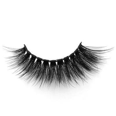 China Dramatic 3d False Mink Eyelashes Synthetic Fiber 3d Strip Mink Lashes Long Natural Fluffy Strands for sale