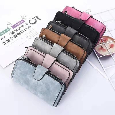 China Hot Sale Waterproof High Quality Fashion Women Designer Purse Wallet Luxury Color Slim Wallets For Lady Women Fashion PU Leather for sale