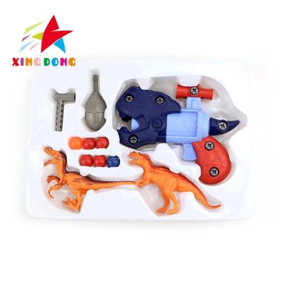 China Funny Educational Dinosaur Toy DIY Assemble Puzzle Study Disassemble Building Toy Electronic Drill Educational Toys For Children for sale