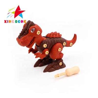 China Amazon Hot Selling Plastic Educational DIY Take Apart Assembly Dinosaur Toys For Kids With Drill Tool for sale