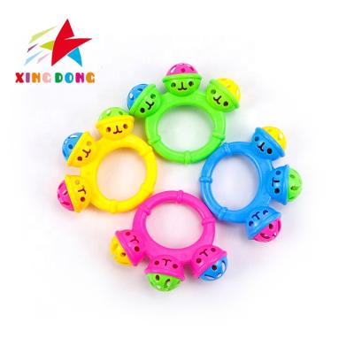 China Toy Newborn Musical Colorful Rattles Shaking Clink Stick Toy Plastic Smiling Baby Bell Musical Toys Early Education Toys for sale