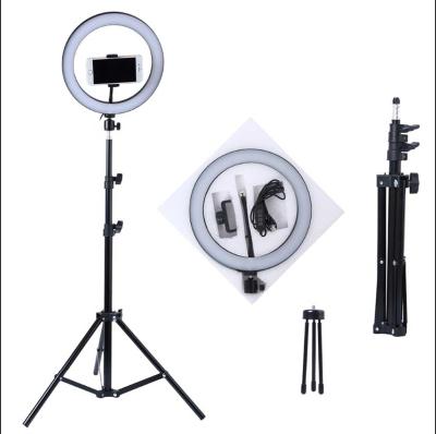 China Tiktok Ring Light 10 Inch Dimmable LED Ring Light Mini LED Photographt Ring Light 26cm Straight Led Circle With Tripod for sale