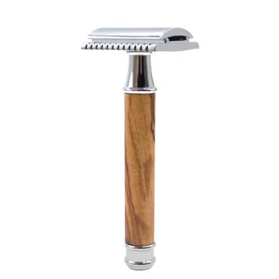 China Single Blade Single Blade Safety Shaving Razor For Men Wooden Handle Safety Razor Double Edge Wood Razor for sale