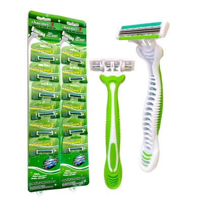 China Good Quality Supermarket Triple Blade Card Hanging Disposable Triple Shaver for sale