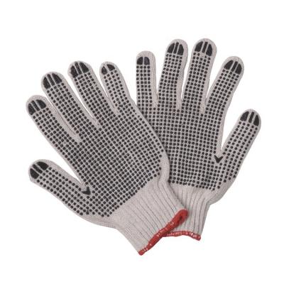 China Modelo Number C078D2-N Cotton T/C Natural White with PVC Dots Glove for sale