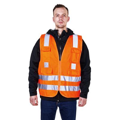 China Special Features High Visible R130 Safety Vest with Zipper Closure and Reflective Warning for sale