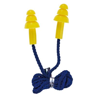 China CE EN352-2 Green Silicone Corded Earplugs EP005 for Effective Hearing Protection for sale