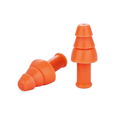 China Comfortable 28dB SNR Silicone Earplugs in Striking Orange Color for Noise Reduction for sale