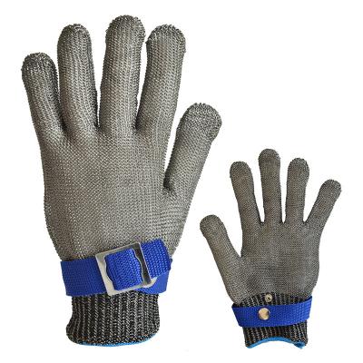 China CE/ANSI Certified Stainless Steel Mesh Cut-Resistant Gloves for Level 5 and A6 Protection for sale