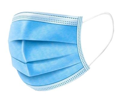 China 3-Ply Gezichtsbedekking Gezichtsmaskers Niet-geweven beschermend masker voor volwassenen in blauw voor ademhaling Te koop