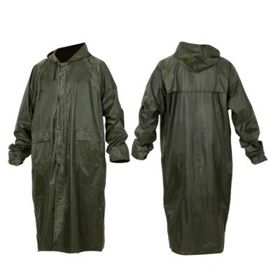 China RAINWEAR RR020-N 170T Olive Green Rubberized Polyester Raincoat for sale