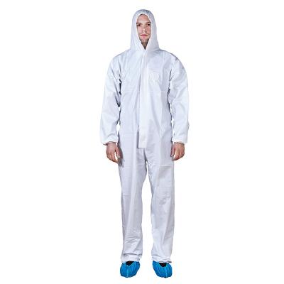 China Full Sizes Options White Disposable Hooded Coverall for Safety Equipment Protection for sale