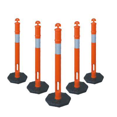 China Base size 41*41cm PE Elasticity Traffic Pole for Road Divider Warning Post SH-X010 for sale