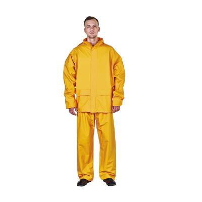 China Rain Gear Yellow Rainsuit Hooded And Reflective Tape G.W. 22KG for sale