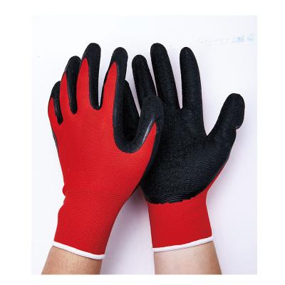 China Black LX11014 OEM Logo Latex Wrinkled Protective Hand Safety Gloves for Industrial Us for sale